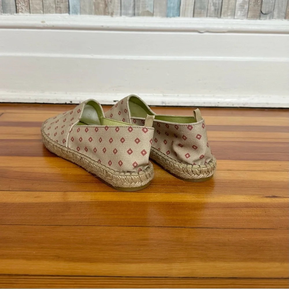 Gudrun Sjoden 38 7.5 Diamond‎ Printed Hake Cotton Canvas Espadrilles Flats Boho
